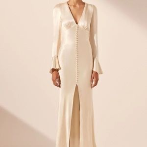 Shona Joy La Lune Frill Cuff Bias Midi Dress Size 2